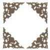 Wood Carved Furniture Appliques 8 Pieces Wood Carved Corner Flower Veneer Background Wall Door and Furniture Decoration 40 * 40cm
