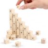 Wood Cubes with Holes, Unfinished Wooden Square Beads, 100 Pcs