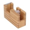 Wood Desktop Tape Dispenser, Tape Cutter Holder for Office Desk, Adhesive Roll Base with Compact Design, Stationery Tool for Students and Professionals