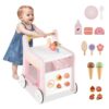 Wooden Activity Walker with Sorting Games, Rotating Clock, Sliding Maze, and Role-Play Shop Window for Early Learning Exploration