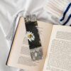 Wooden Bookmarks for Book Lovers, Handmade DIY Book Mark with Gray Tassels Spring Daisy Flowers Page Markers Artistic Book Accessories Gift for Women Men