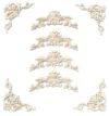 Wooden Carved Onlay Applique 8pcs Openwork Corner Flower Decorative Cabinet Diagonal Wood Chip Embossed Patchwork Carved Cabinet Door Wooden Flower A4pcs + B4pcs