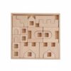 ＡＷＨＡＯ Wooden Castle Arch Building Blocks Set Puzzle Base Cutout Shapes Wooden Block Puzzle Brain Teaser Sensory Learning Toy for Children, Beechwood Castle