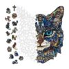Wooden Cat Jigsaw Puzzle – Challenging Fun Animal Shape Desk Decor