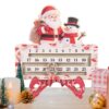 Wooden Christmas Countdown 25 Days Santa Decor with Display Stand