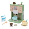 Wooden Coffee Maker Toy Coffee Machine Playset with Sound Lights Imaginative Kitchen Play Set for Kids