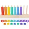 Wooden Color Sorting Stacking Toys, Montessori Toys Rainbow Rings Game, Wooden Sorting & Stacking Toys for Toddlers, Color Recognition Sensory Toy Educational for Ages 3 and Up Boys Girls Gift