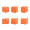  Wooden Dice, 6PCS Unfinished Wood Cubes 6 Sided Wood Cubes with Rounded Corners for DIY Craft Projects (Orange)