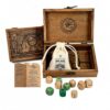 Wooden Divination Dice Set with Box, Tarot Oracle Dice, 10 Piece Set