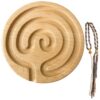 Wooden Finger Labyrinth Breathing Board, Portable Mindfulness Meditation Fidget Tool, Anxiety Relief Toy with Manual and Decorative Rope, Beech Wood Handheld Calm Board