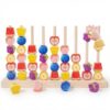 Wooden Fruit Sorting Stacking Toys for Toddlers - Montessori Logic Puzzle Game, Color Matching & Fine Motor Skills Educational Learning Gift for 3 4 5 Year Old Kids, Brain Teaser with Fruit Blocks