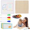 Wooden Geoboard, Math Shapes for Boys, Pattern Cards and Rubber Bands Create Figures Shape STEM Puzzle Brain Teaser for Children
