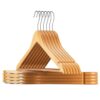 Wooden Hangers - Heavy Duty, Non Slip Wood Hangers for Coats, Jackets, Suits, & Pants - Clothes Hangers for Closet W/Bar and Notches (Natural, 10 Pack)