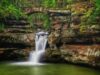 Wooden Jigsaw Puzzle, Hocking Hills Waterfall Scene, 300 Pieces, Interior Display, Natural Mountain Scenery