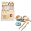Wooden Kitchen Playset with Utensils & Accessories – Pretend Play Cooking Toy Set for Toddlers & Kids Age 3+
