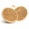Wooden Labyrinth Board Game with Two Versions of Upgraded Circular Marble Maze with Two-Sided Design, 2-in-1 Puzzle Maze with Two Metal Balls, Brain Teaser Game for Children, Teenagers, and Adult