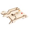 Wooden Morse Code Practice Telegraph Machine with Light and Sound Functions Educational Science Experiment for Morse Code Light Sound Disseminator