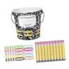 Wooden Name Stick Bundle with Carry Bucket and Writable Labels, Teacher Tool for Attendance Calls Group Activities Classroom Name Sticks Teacher Picker Attendance Grouping