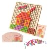Wooden Pattern Blocks 210 Pieces Geometric Educational Toy with Teaching
