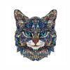 Wooden Puzzle for Adults, Enamel Colored Art Cat Jigsaw Puzzles,Irregular Unique Shape,Medium Difficulty, Home Decor Art Puzzle, Ideal Gift for Puzzles Enthusiasts (M 8 * 6.6 INCH 116PCS)