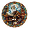 Wooden Puzzles for Adults - Challenging Maine Cat Library Adult Puzzle, Unique Animal Shaped Wooden Jigsaw Puzzles for Adults, Creative Gifts Family Games 13.4 * 13.4in 300pcs