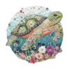 Wooden Puzzles for Adults - Embroidered Turtle Wooden Jigsaw Puzzle, Unique Animal Shaped Wood Puzzles Adult, Christmas Birthday Gifts for Friends/Family, Home Decor, 8.5"x8.4"-100pcs