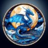 Wooden Puzzles for Adults - Moonlit Blue Dragon Wooden Jigsaw Puzzle - Unique Shape 3D Vision Wood Puzzles Adult - Christmas Birthday Gifts for Adults/Friends/Family - 100pcs 8.5 * 8.5in
