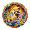 Wooden Puzzles for Adults - Raccoon on Vacation Wooden Jigsaw Puzzle - Unique Animal Shaped Wood Puzzles Adult - Christmas Birthday Gifts for Adults/Friends/Family - 295pcs 13.4 * 13.3in