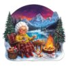 Wooden Puzzles for Adults - Warm Winter Wooden Puzzle, Unique Shape Wood Jigsaw Puzzle for Adults, Wood Puzzles Adult, Gifts for Grandma and Family, Wall Art Home Decor (277pcs 13.3 * 12.0in L)