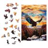 Wooden Puzzles for Adults – 200 Piece Wooden Jigsaw Puzzle with Bald Eagle Stained Glass Design | 5mm Thick Laser-Cut Wood, Animal Wood Jigsaw Art Puzzle, Unique Jigsaw Gift for Adults & Puzzle Lovers