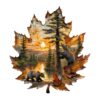 Wooden Puzzles for Adults, Brown Bear Autumn Maple Leaf Wooden Jigsaw Puzzle, Unique Animal Shaped Wood Puzzles Adult,Creative Gifts for Friends/Family/Puzzle Lovers,Home Decor(L-13.4 * 12.4in 220pcs)