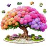 Wooden Puzzles for Adults, Hydrangea Tree Blossom Flowers Wooden Jigsaw Puzzle 200 Pieces, Unique Shaped Wood Cut Puzzle, Creative Birthday Gift for Mom Kids Friends Family Game Home Decor 11 * 9in