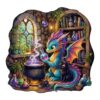 Wooden Puzzles for Adults, Wooden Magic Dragon Puzzle, Wooden Jigsaw Puzzles for Adults, Birthday for Puzzle Lover (M- 11.4 * 11 in 195 pcs)