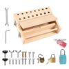 Wooden Screw Occupational Therapy Activity Panel with Locks, Nuts