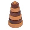 Wooden Stacking Rings for Babies, Montessori Stacker Toys for Toddlers 18+ Months, Educational Learning Sorter and Stacking Tower, Natural Wood Toy for Fine Motor Skills (Circle)