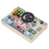 Wooden Steering Wheel Toy for Kids Educational Learning Activity Board 8.66x1.97x5.71in