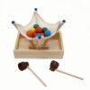 ＡＷＨＡＯ Wooden Target Game with Mallets Hands-on Early Learning Game with Mesh Wooden Target and Gather Toy for Playroom