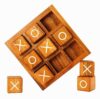 Wooden Tic Tac Toe XO Game Board Coffee Table Decor