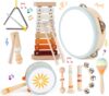 Wooden Toddler Musical Instruments Set, 9Pcs Montessori Toys for Baby Kids