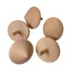 Wooden Top Painting Set, Unfinished Paintable Wood Pieces Set of 5 for Classroom Projects, Family Art Activities, Rounded Peg Handle Design, 4CM Paintable Wood Toy Unfinished Top Classroom