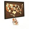 Wooden USA Travel Map Puzzle, 12x10in Interactive 50 States Tracker for Travel Adventures, Meaningful Gift for Couples, Families & RV Travelers, Wall Art