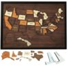 Wooden USA Travel Map Puzzle United States Journey Tracker Maps Pin Board for Us Traveling