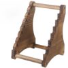 Wood Knife Display Rack, 8 Slot Countertop Knife Organizer, Wooden Knife Holder Stand with Tiered Design, Space Saving Storage for Kitchen and Home Displays, 6.69 x 6.8 x 9.25 in