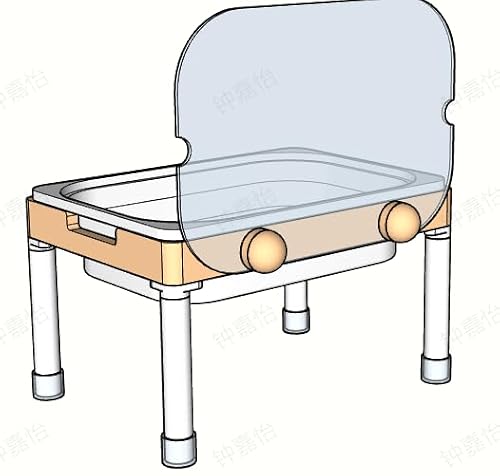 Woodtoe Small Sand and Water Table for Toddlers, Wooden Sensory Play Activity Table with Collapsible Bin, Acrylic Board & Water Track Toys, Summer Outdoor Toys Kids Playset for Age 1+