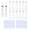 WOONEKY Ml Refillable Lip Balm Tubes with Syringe and Blank Labels, Compact Portable Plastic Lip Gloss Containers for DIY Makeup and Daily Travel Use