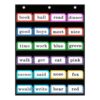 Words Pocket Chart for Classroom, 20"W x 25"H Standard Pocket Chart with 6 Clear Pockets Reusable Hanging Daily Schedule Pocket Charts for Teacher Home Office Words Wall Letter Cards Sentence Strips