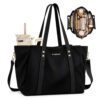 Work Tote Bags for Women,Slouchy Laptop Bag with Cup Holder,Fits 15.6 Inch Computer,Office Tote