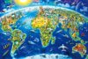 World Landmark Map Jigsaw Puzzle, Educational Challenging Brain Game for Adults and Children