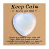 Worry Stone Gift for Women, Opalite Thumb Stone with Encouraging Message Card, Anxiety Relief and Emotional Support Keepsake for Friend, Daughter, Sister or Coworker