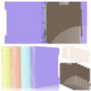 WorWav 4 Pack 1.5 Inch 3 Ring Binder, 5 Double Pocket Tab Dividers Fits